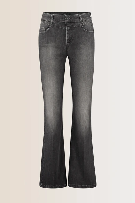 Black denim trousers flared fit