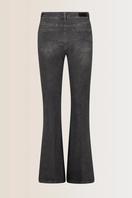 Black denim trousers flared fit