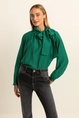 Blouse met strikkraag