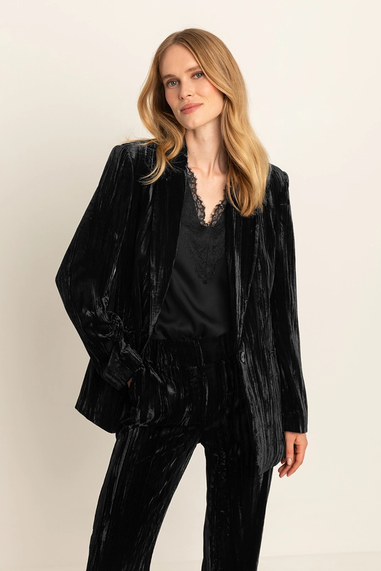 Crushed velvet blazer