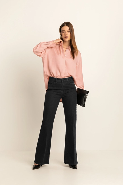 Flared denim broek