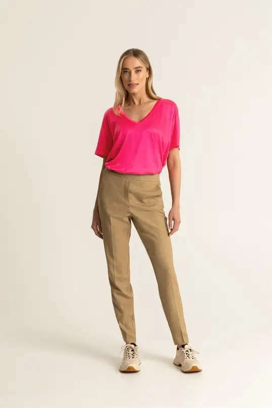 Gemêleerde stretch broek