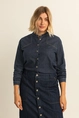 Jeansblouse ballonmouwen