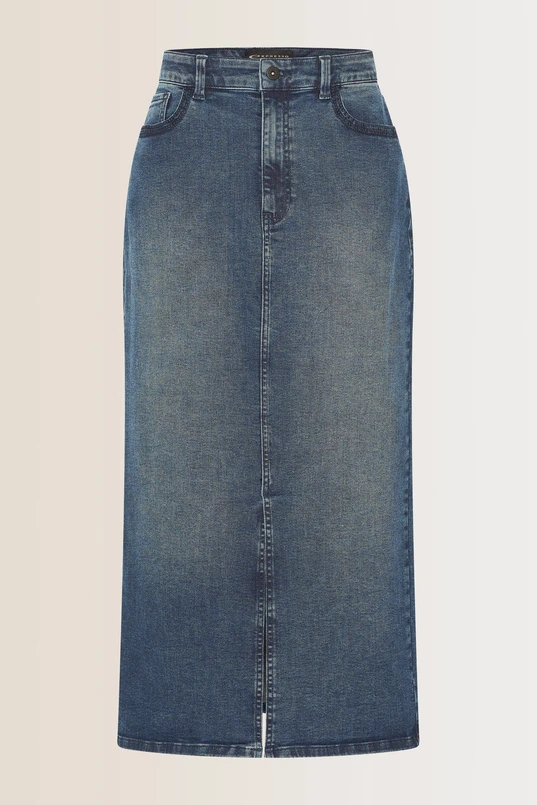 Lange denim rok