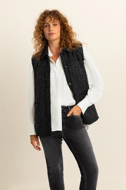 Mouwloze blazer bouclé