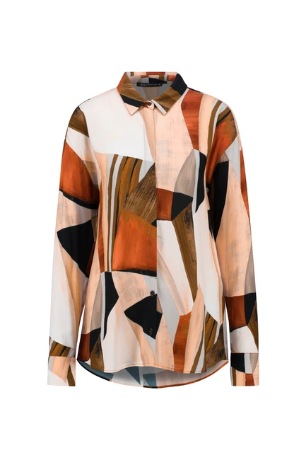 Overhemdblouse met print