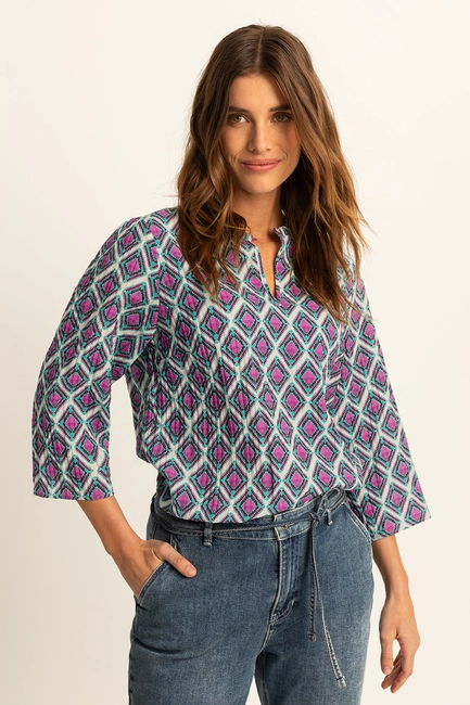 Printblouse met dessin