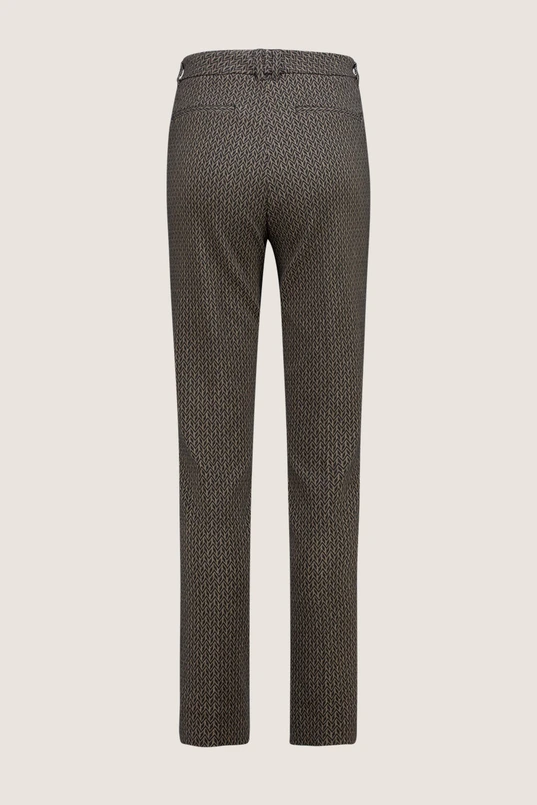 Stretch jacquard broek